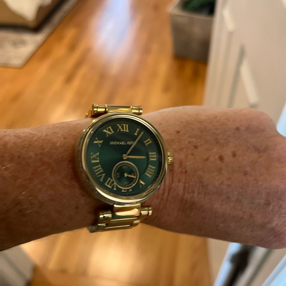 Michael Kors Women's Gold and Green Watch